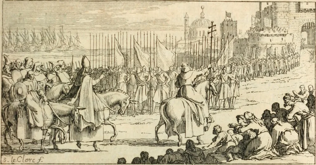 An illustration from Histoire du cardinal Ximenés, 1693, leaf 276