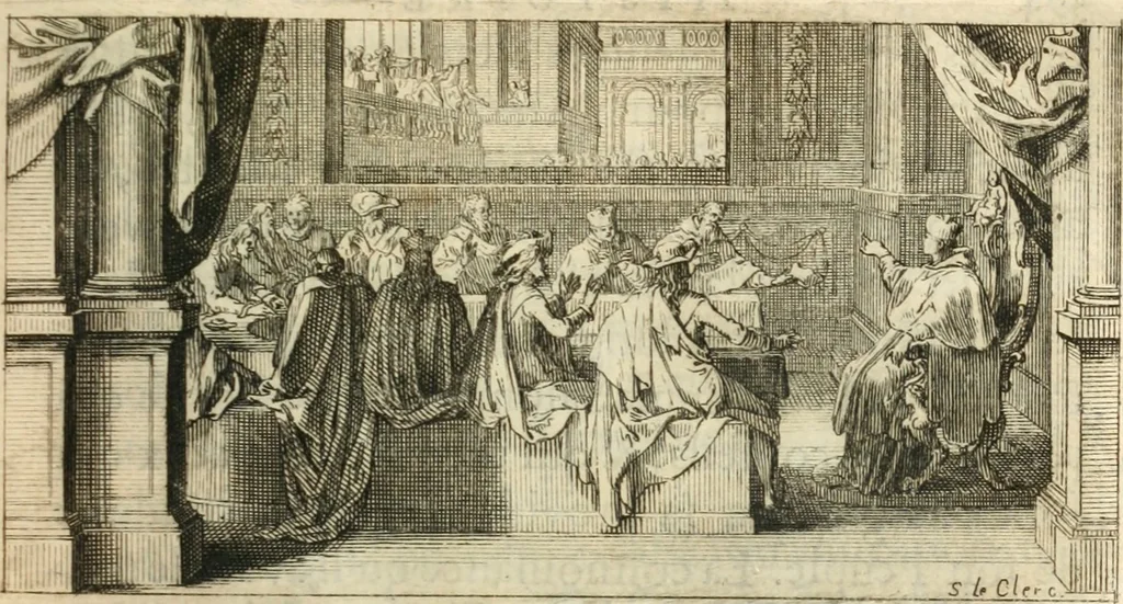 An illustration from Histoire du cardinal Ximenés, 1693, leaf 418