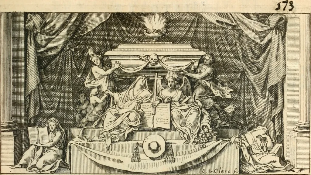 An illustration from Histoire du cardinal Ximenés, 1693, leaf 598