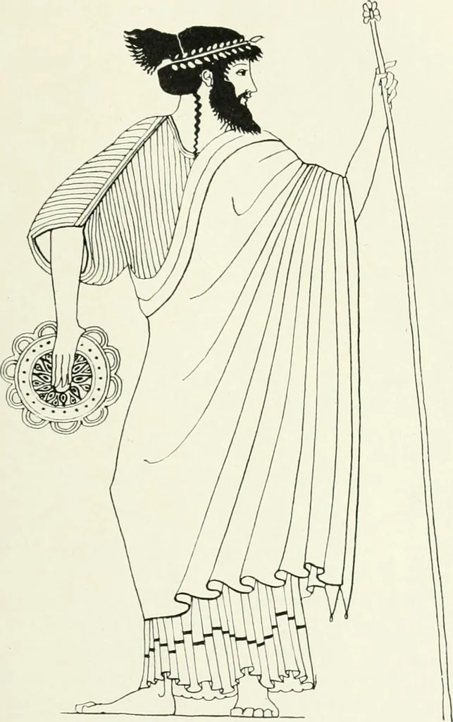 An illustration from Histoire du costume antique d'après des études sur le modèle vivant, 1922, leaf 100