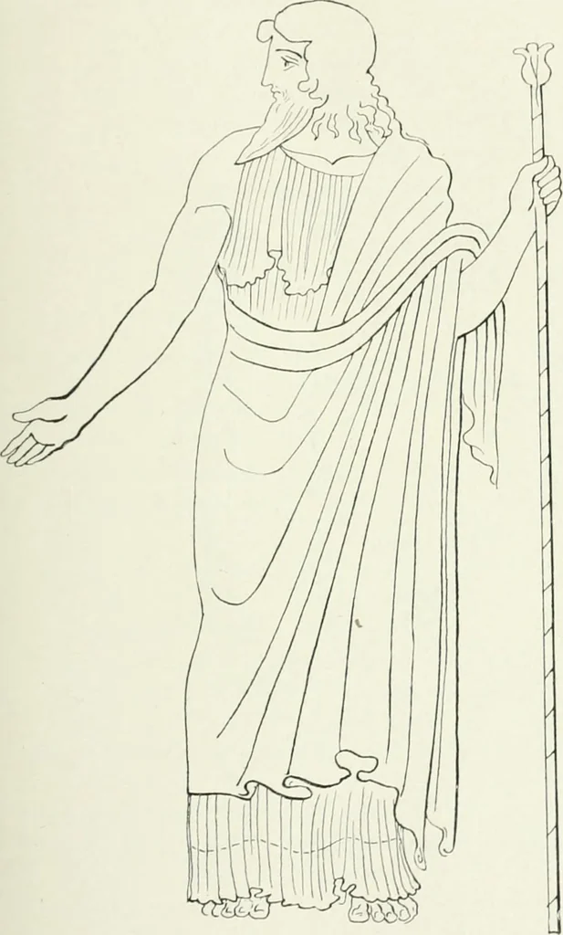 An illustration from Histoire du costume antique d'après des études sur le modèle vivant, 1922, leaf 102