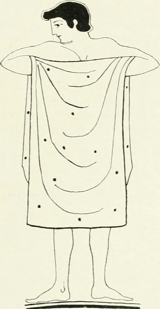 An illustration from Histoire du costume antique d'après des études sur le modèle vivant, 1922, leaf 108