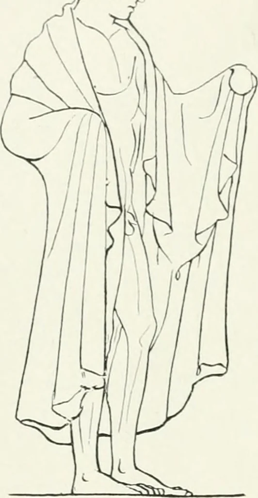 An illustration from Histoire du costume antique d'après des études sur le modèle vivant, 1922, leaf 121