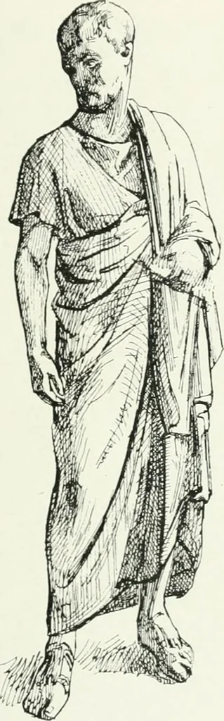 An illustration from Histoire du costume antique d'après des études sur le modèle vivant, 1922, leaf 124