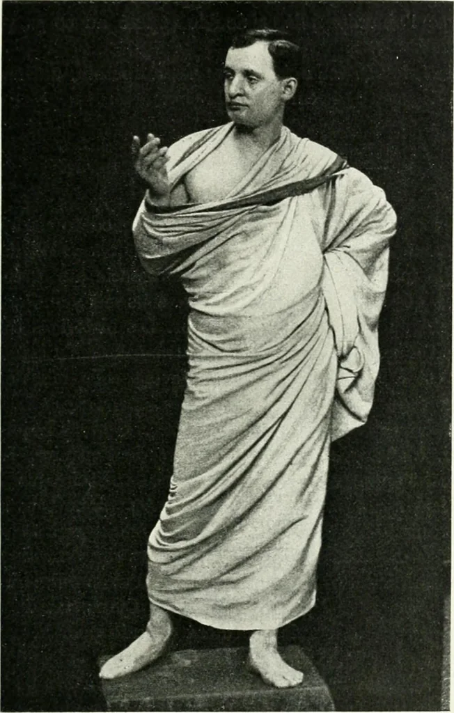 An illustration from Histoire du costume antique d'après des études sur le modèle vivant, 1922, leaf 128
