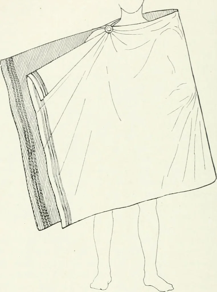 An illustration from Histoire du costume antique d'après des études sur le modèle vivant, 1922, leaf 147