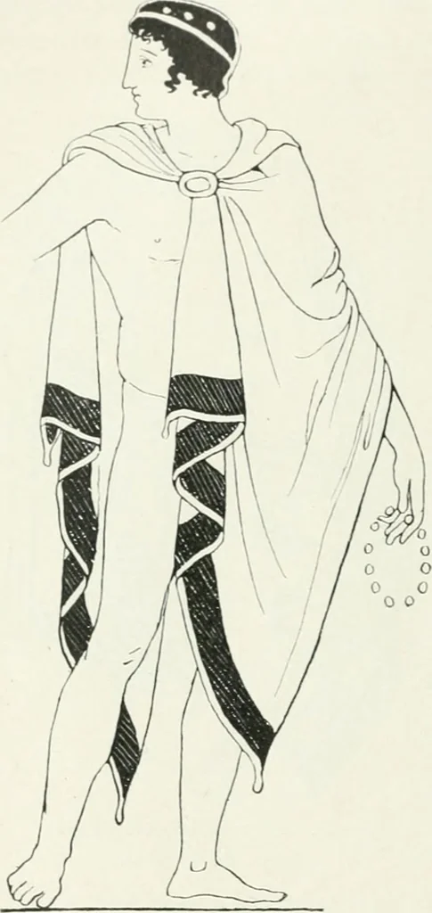 An illustration from Histoire du costume antique d'après des études sur le modèle vivant, 1922, leaf 149