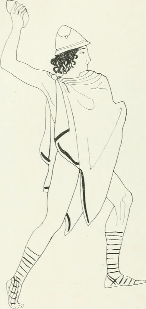 An illustration from Histoire du costume antique d'après des études sur le modèle vivant, 1922, leaf 161