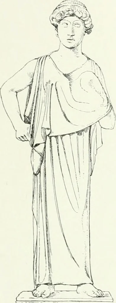 An illustration from Histoire du costume antique d'après des études sur le modèle vivant, 1922, leaf 190