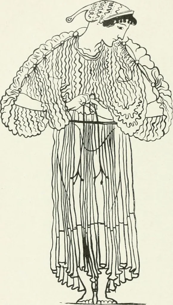 An illustration from Histoire du costume antique d'après des études sur le modèle vivant, 1922, leaf 229
