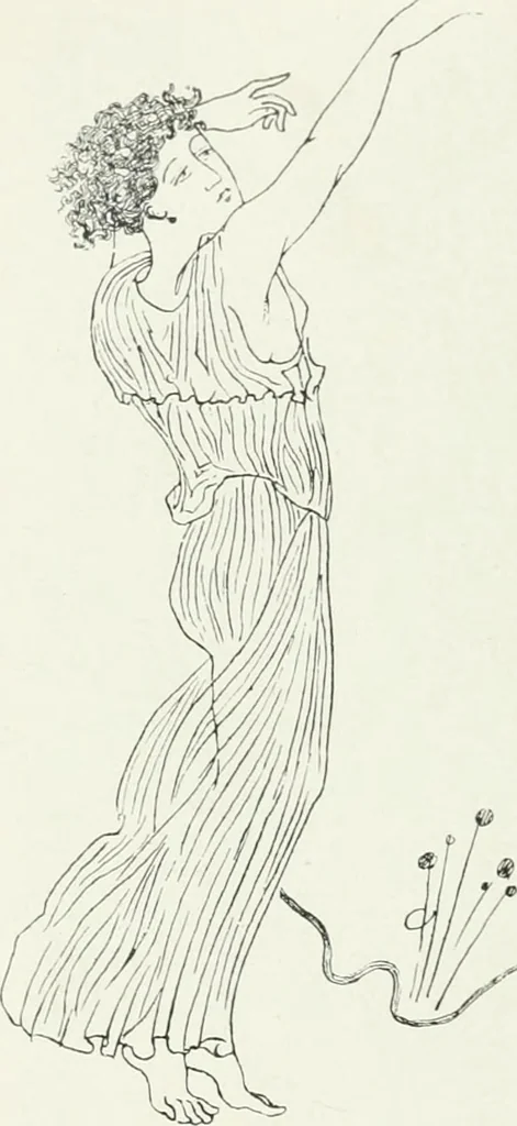An illustration from Histoire du costume antique d'après des études sur le modèle vivant, 1922, leaf 235