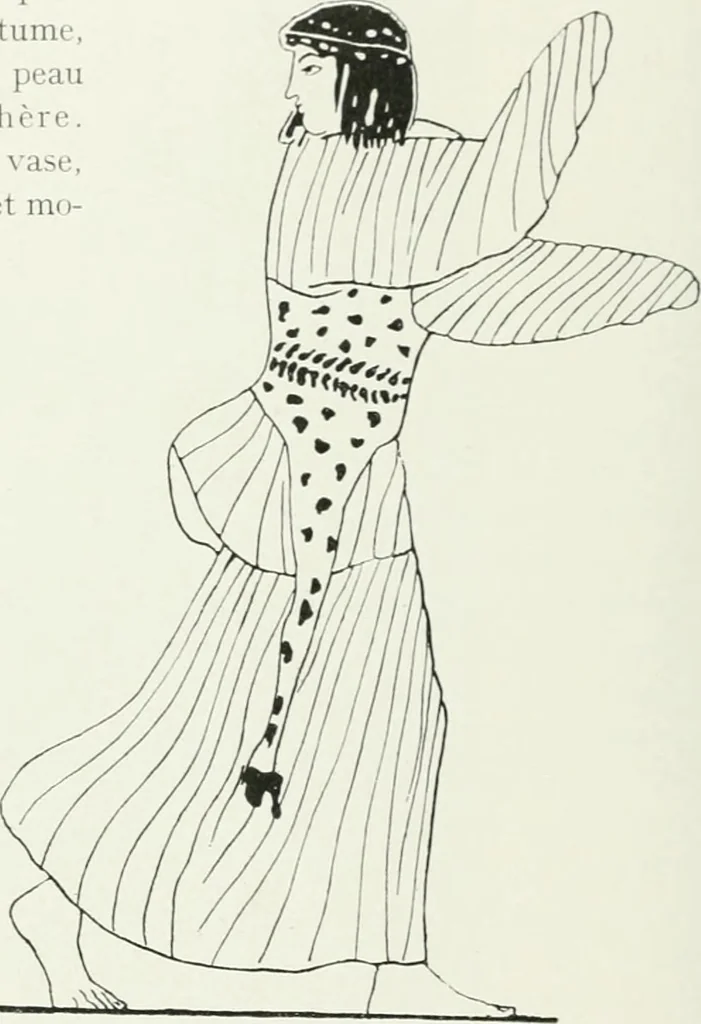An illustration from Histoire du costume antique d'après des études sur le modèle vivant, 1922, leaf 237