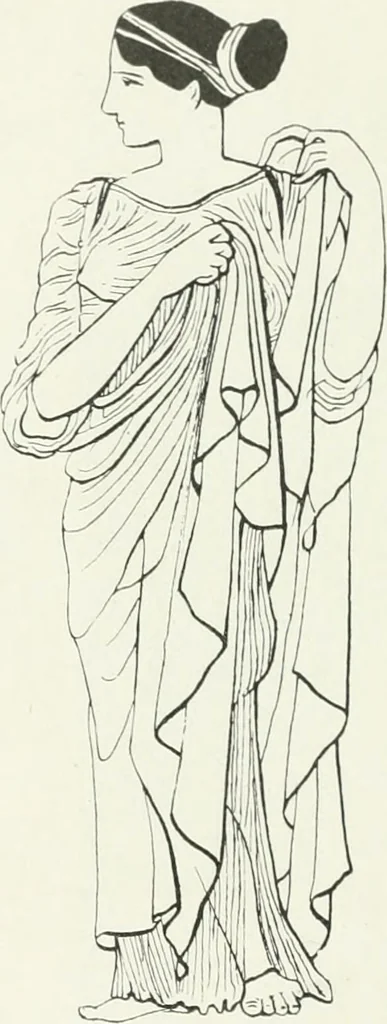 An illustration from Histoire du costume antique d'après des études sur le modèle vivant, 1922, leaf 239