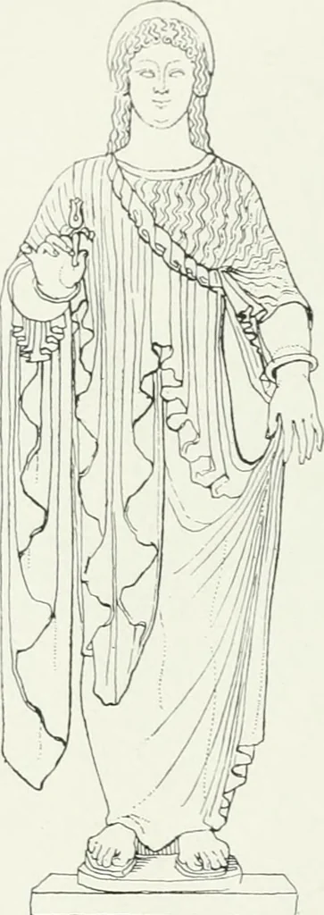 An illustration from Histoire du costume antique d'après des études sur le modèle vivant, 1922, leaf 241