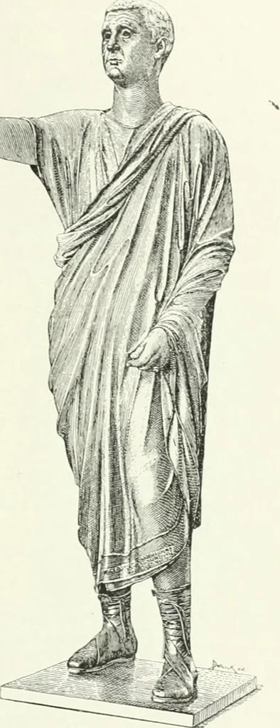 An illustration from Histoire du costume antique d'après des études sur le modèle vivant, 1922, leaf 264