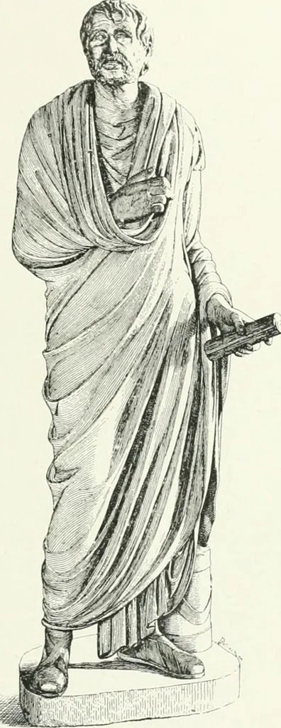 An illustration from Histoire du costume antique d'après des études sur le modèle vivant, 1922, leaf 266