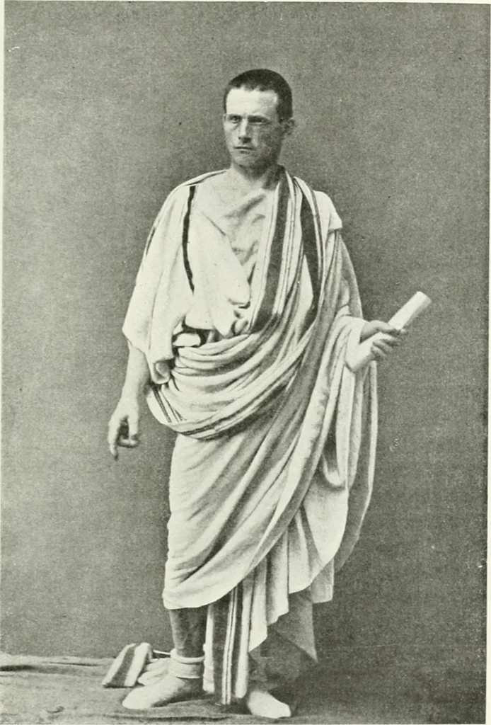An illustration from Histoire du costume antique d'après des études sur le modèle vivant, 1922, leaf 270