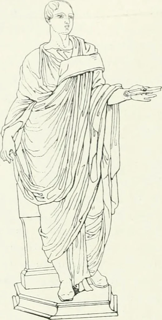 An illustration from Histoire du costume antique d'après des études sur le modèle vivant, 1922, leaf 279