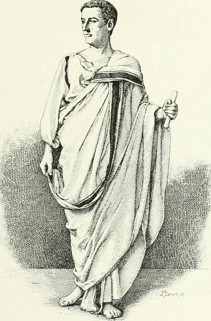 An illustration from Histoire du costume antique d'après des études sur le modèle vivant, 1922, leaf 280