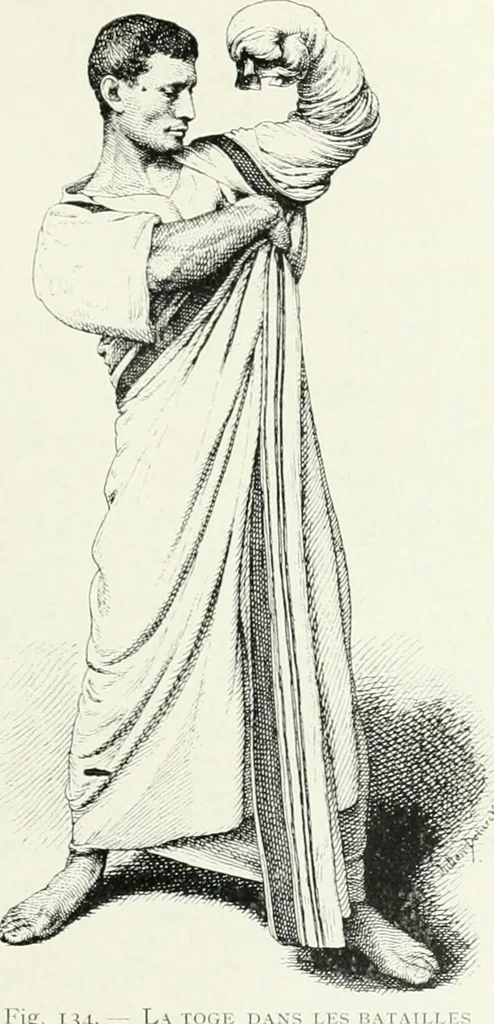 An illustration from Histoire du costume antique d'après des études sur le modèle vivant, 1922, leaf 290