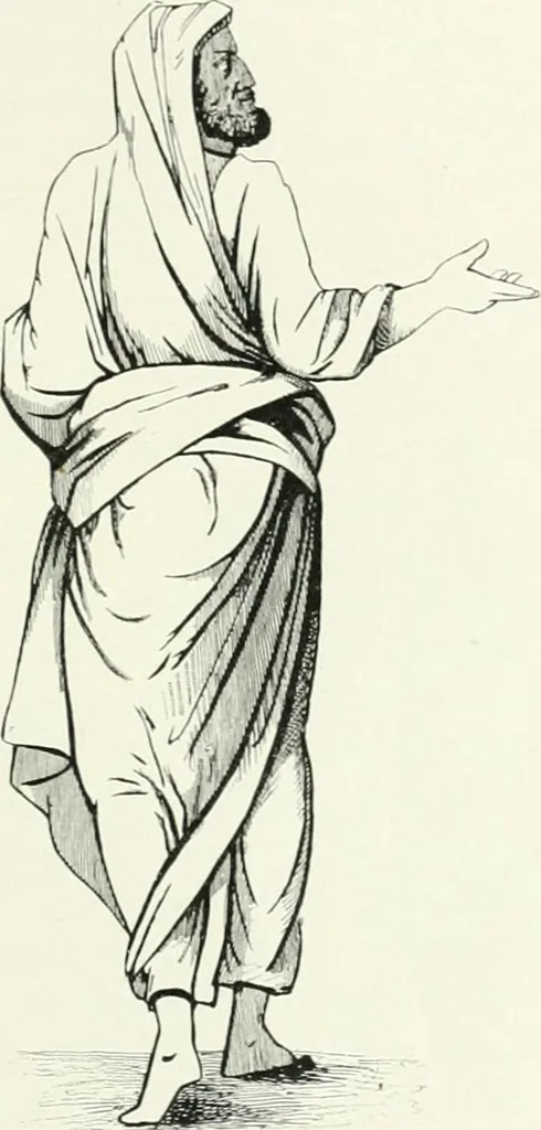 An illustration from Histoire du costume antique d'après des études sur le modèle vivant, 1922, leaf 296