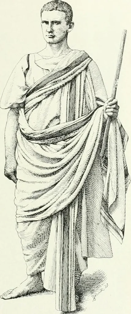An illustration from Histoire du costume antique d'après des études sur le modèle vivant, 1922, leaf 300