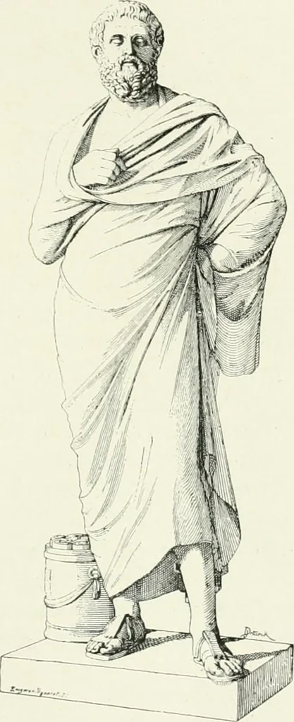 An illustration from Histoire du costume antique d'après des études sur le modèle vivant, 1922, leaf 48
