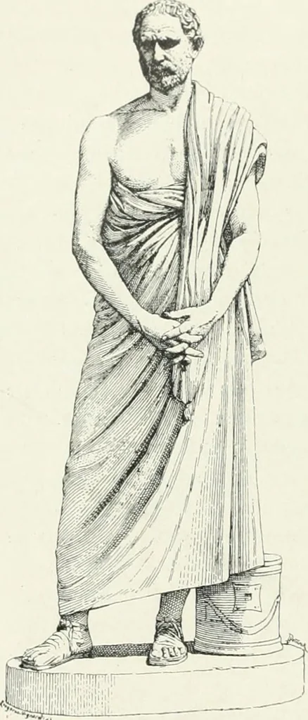 An illustration from Histoire du costume antique d'après des études sur le modèle vivant, 1922, leaf 51