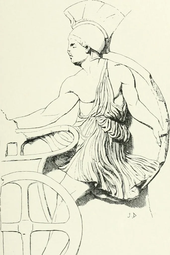 An illustration from Histoire du costume antique d'après des études sur le modèle vivant, 1922, leaf 74