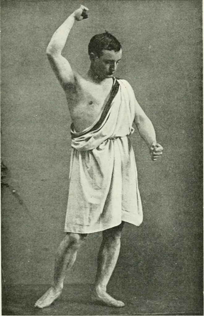 An illustration from Histoire du costume antique d'après des études sur le modèle vivant, 1922, leaf 82