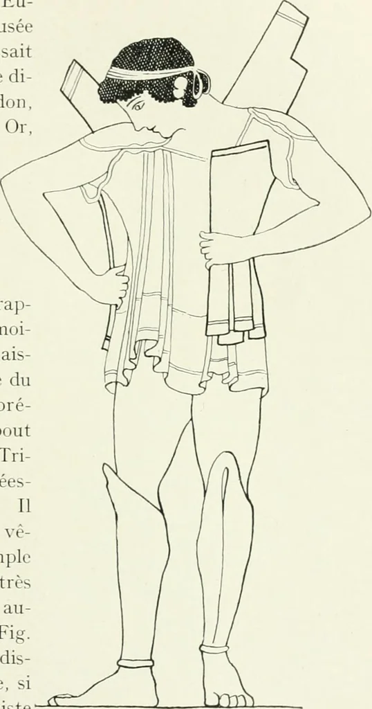 An illustration from Histoire du costume antique d'après des études sur le modèle vivant, 1922, leaf 96