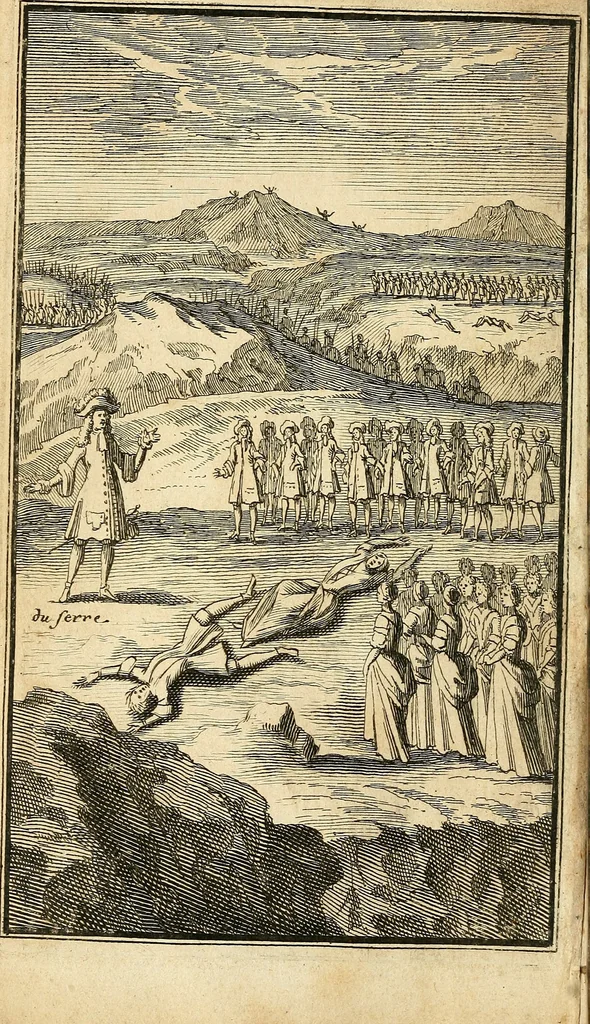 An illustration from Histoire du fanatisme de nostre temps. : et le dessein que l'on avoit de soulever en France les mécontens des Calvinistes., 1692, leaf 7