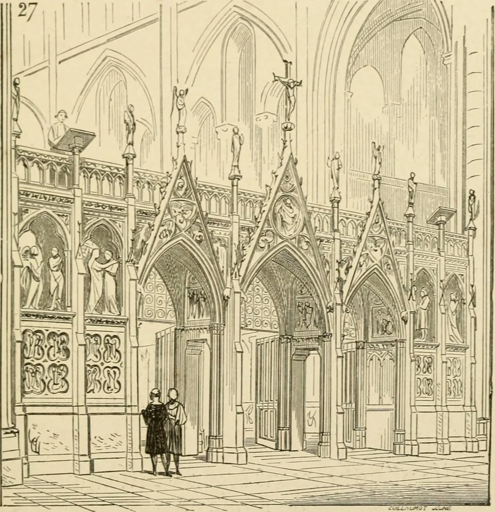 An illustration from Histoire d'un hôtel de ville et d'une cathédrale;, 1878, leaf 161