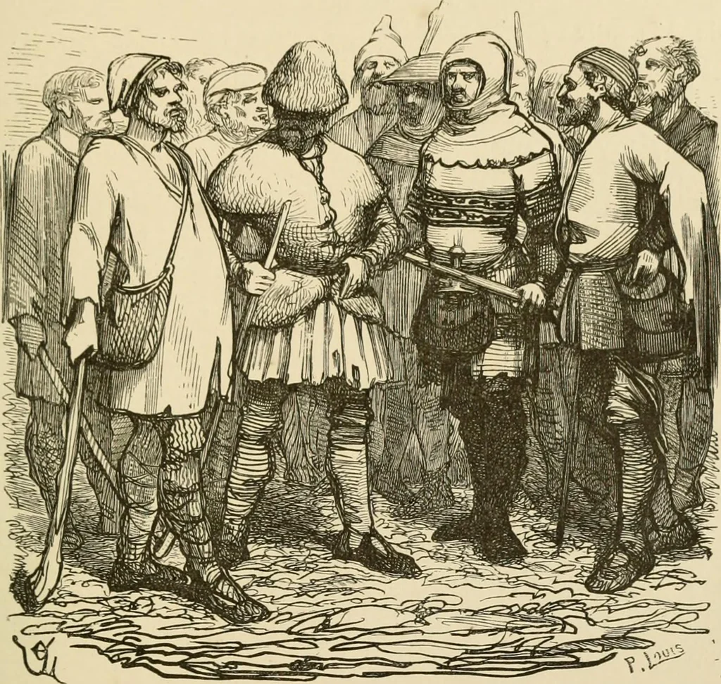 An illustration from Histoire d'un hôtel de ville et d'une cathédrale;, 1878, leaf 195