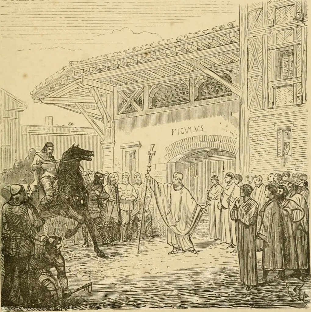 An illustration from Histoire d'un hôtel de ville et d'une cathédrale;, 1878, leaf 33
