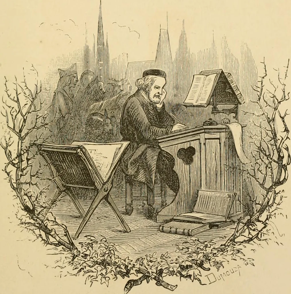 An illustration from Histoire d'un hôtel de ville et d'une cathédrale;, 1878, leaf 7