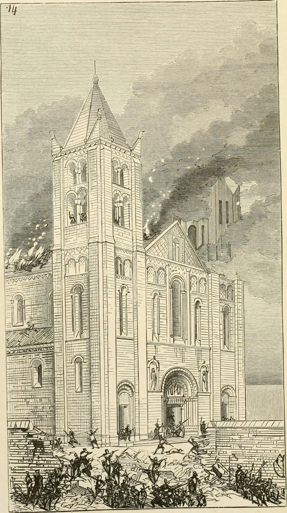 An illustration from Histoire d'un hôtel de ville et d'une cathédrale;, 1878, leaf 82