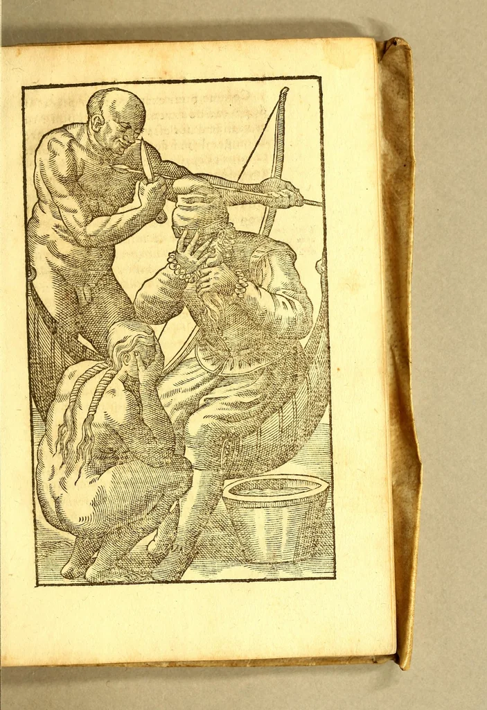 An illustration from Histoire d'un voyage fait en la terre du Bresil, autrement dite Amerique. : Contenant la nauigation, & choses remarquables, veuës sur mer par l'aucteur: le comportement de Villegagnon, en ce païs là. Les meurs [sic] & façons de viure estranges des sauuages ameriquains: auec vn colloque de leur langage. Ensemble la description de plusieurs animaux, arbres, herbes, & autres choses singulieres, & du tout inconues par deça, dont on verra les sommaires des chapitres au commencement du liure. Non encores mis en lumiere, pour les causes contenues en la preface., 1578, leaf 367