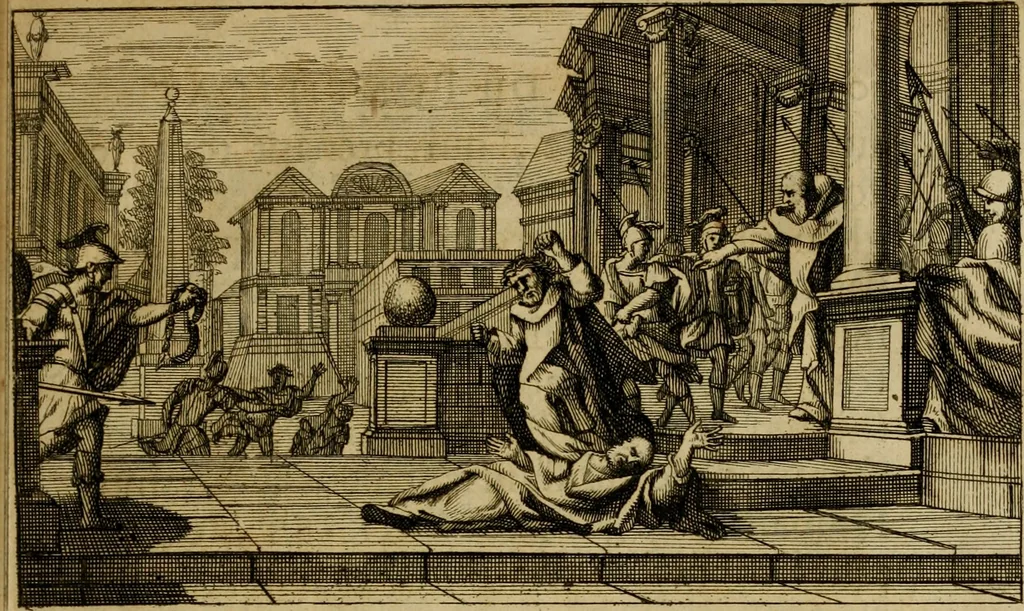 An illustration from Histoire du pontificat de Saint Leon le Grand, 1687, leaf 116