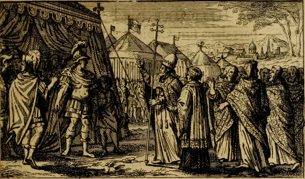 An illustration from Histoire du pontificat de Saint Leon le Grand, 1687, leaf 200