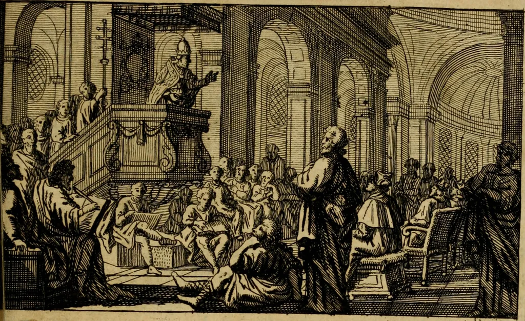 An illustration from Histoire du pontificat de Saint Leon le Grand, 1687, leaf 384