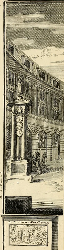 An illustration from Histoire du roy Louis le Grand, par les medailles, emblêmes, deuises, jettons, inscriptions, armoiries, et autres monumens publics, 1691, leaf 108