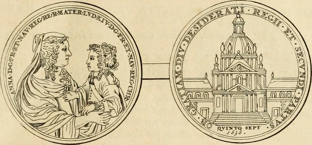 An illustration from Histoire du roy Louis le Grand, par les medailles, emblêmes, deuises, jettons, inscriptions, armoiries, et autres monumens publics, 1691, leaf 14