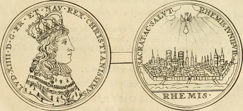 An illustration from Histoire du roy Louis le Grand, par les medailles, emblêmes, deuises, jettons, inscriptions, armoiries, et autres monumens publics, 1691, leaf 14