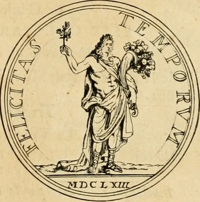 An illustration from Histoire du roy Louis le Grand, par les medailles, emblêmes, deuises, jettons, inscriptions, armoiries, et autres monumens publics, 1691, leaf 22