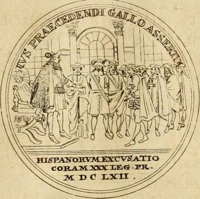 An illustration from Histoire du roy Louis le Grand, par les medailles, emblêmes, deuises, jettons, inscriptions, armoiries, et autres monumens publics, 1691, leaf 26