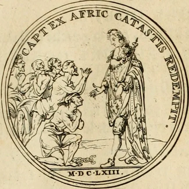 An illustration from Histoire du roy Louis le Grand, par les medailles, emblêmes, deuises, jettons, inscriptions, armoiries, et autres monumens publics, 1691, leaf 28