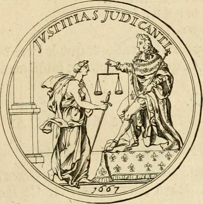 An illustration from Histoire du roy Louis le Grand, par les medailles, emblêmes, deuises, jettons, inscriptions, armoiries, et autres monumens publics, 1691, leaf 30