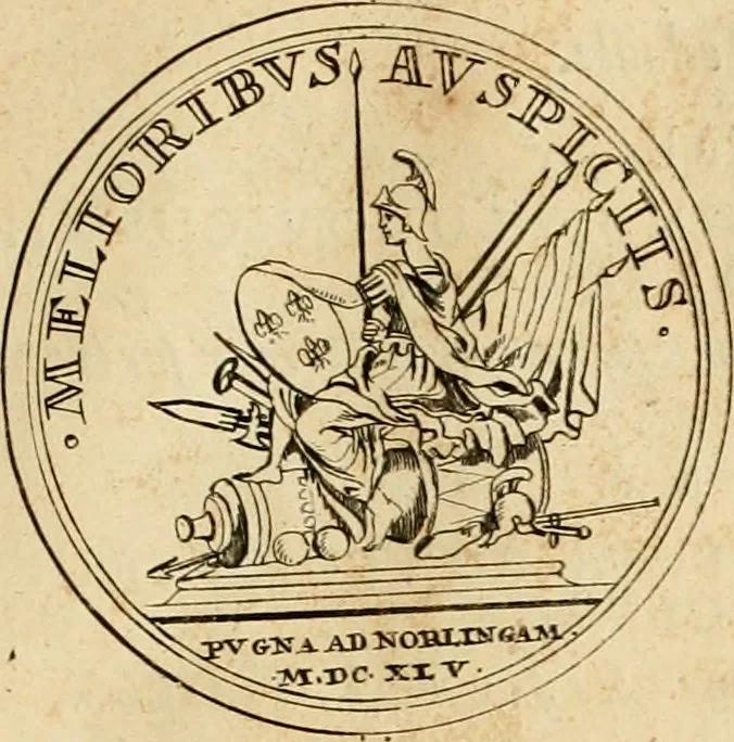 An illustration from Histoire du roy Louis le Grand, par les medailles, emblêmes, deuises, jettons, inscriptions, armoiries, et autres monumens publics, 1691, leaf 32