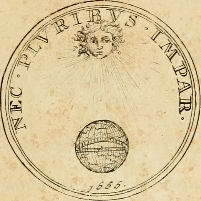 An illustration from Histoire du roy Louis le Grand, par les medailles, emblêmes, deuises, jettons, inscriptions, armoiries, et autres monumens publics, 1691, leaf 32